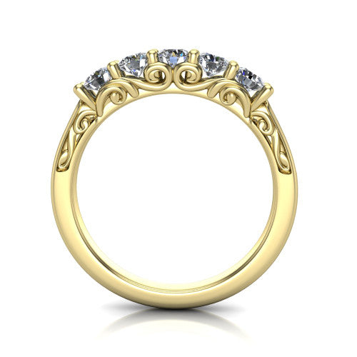Camille - Women's 14k Gold Diamond Wedding Ring 14K Yellow Gold - Natural Diamond