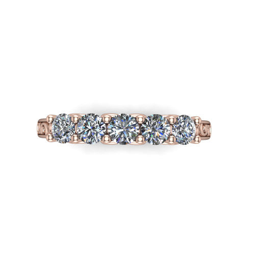 Camille - Women's 14k Gold Diamond Wedding Ring 14K Rose Gold - Natural Diamond