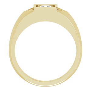 Hammered - Isaiah - 14K Yellow Gold 1/3 CTW Lab-Grown Diamond Band