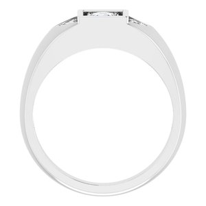 Hammered - Isaiah - Platinum 3/8 CTW Lab-Grown Diamond Band