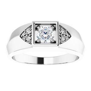Hammered - Isaiah - Platinum 3/8 CTW Lab-Grown Diamond Band