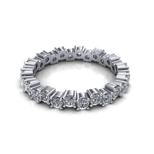 Ariel diamond eternity band in 14K White Gold, three-quarter perspective view