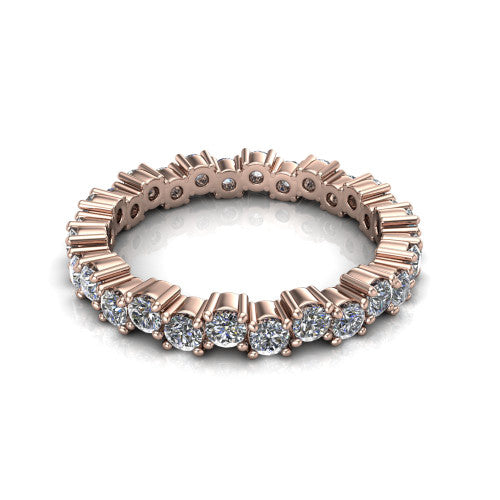 Ariel diamond eternity band in 14K Rose Gold, three-quarter perspective view