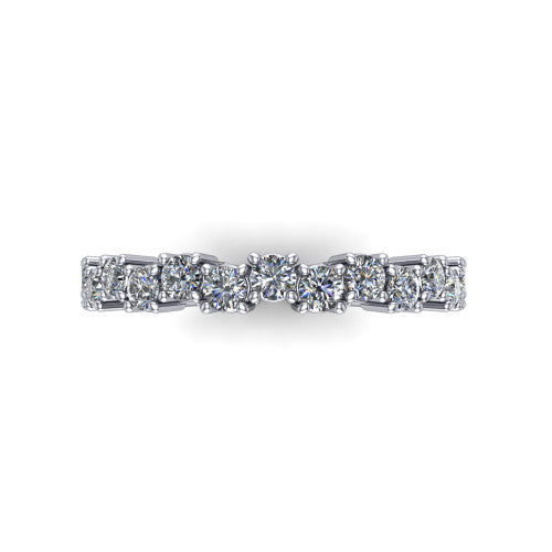 Ariel - Women's 14k Gold Eternity Diamond Wedding Ring 14K White Gold - Natural Diamond