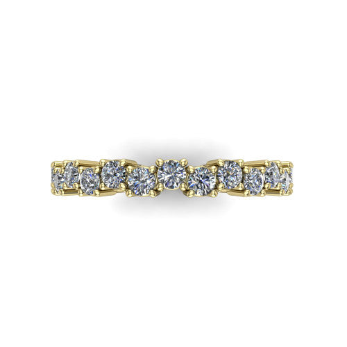 Ariel diamond eternity band in 14K Yellow Gold, top-down view