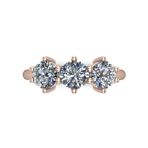 Celine - Women's 14k Gold Diamond Wedding Ring 14K Rose Gold - Natural Diamond