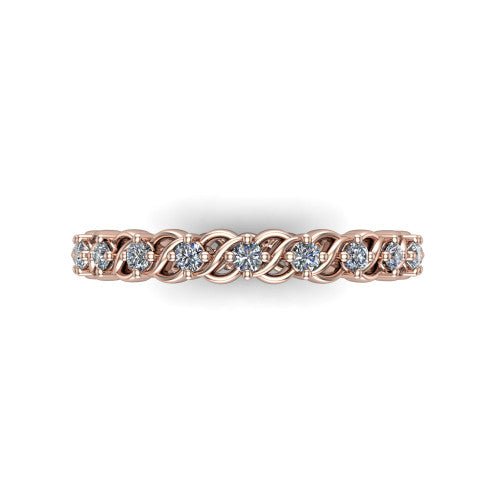 Carmen - Women's 14k Gold Diamond Eternity Wedding Ring 14K Rose Gold - Natural Diamond