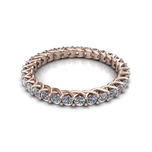 Kate - Women's 14k Gold Diamond Eternity Wedding Ring 14K Rose Gold - Natural Diamond