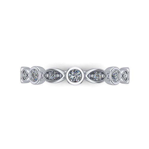 Remi - Women's 14k Gold Diamond Wedding Ring 14K White Gold - Natural Diamond