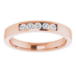 Hammered - Ezekiel - 14K Rose Gold 1/3 CTW Lab-Grown Diamond Band