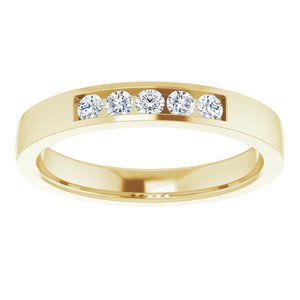 Hammered - Ezekiel - 14K Yellow Gold 1/3 CTW Lab-Grown Diamond Band