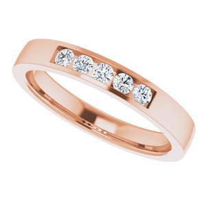 Hammered - Ezekiel - 14K Rose Gold 1/3 CTW Lab-Grown Diamond Band
