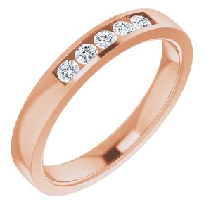 Hammered - Ezekiel - 14K Rose Gold 1/3 CTW Lab-Grown Diamond Band