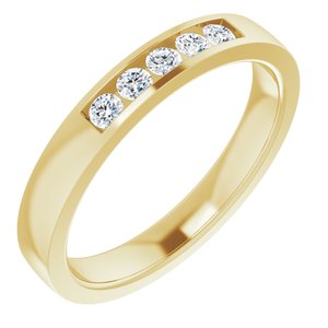 Hammered - Ezekiel - 14K Yellow Gold 1/3 CTW Lab-Grown Diamond Band