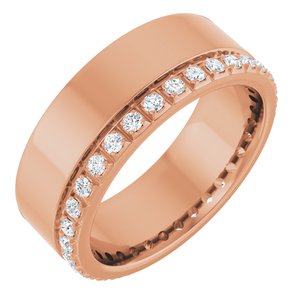 Diamond - Sofia - 14K Rose Gold 1/4 CTW Natural Diamond Accented Band Size 4