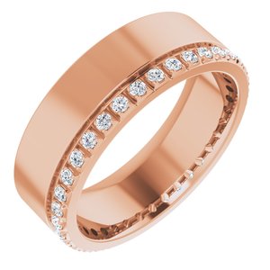 Diamond - Sofia - 14K Rose Gold 1/3 CTW Lab-Grown Diamond Accented Band Size 6