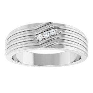 Classic - Rocio - Platinum .05 CTW Natural Diamond Accented Band