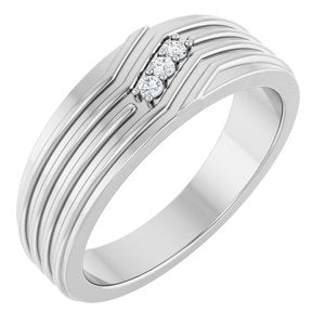 Classic - Rocio - Platinum .05 CTW Natural Diamond Accented Band