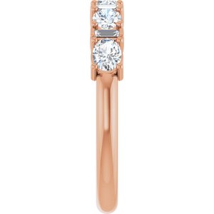 Unique - Zoey - 14K Rose Gold 7/8 CTW Natural Diamond Anniversary Band
