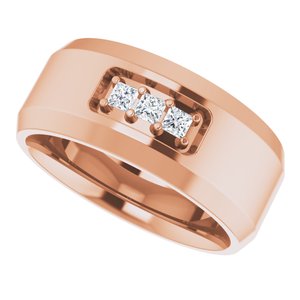 Hammered - Silas - 14K Rose Gold 1/8 CTW Lab-Grown Diamond Band