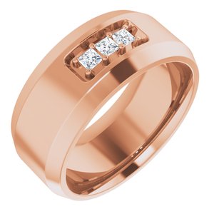 Hammered - Silas - 14K Rose Gold 1/8 CTW Lab-Grown Diamond Band