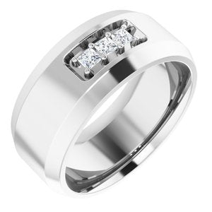 Hammered - Silas - 14K White Gold 1/8 CTW Lab-Grown Diamond Band
