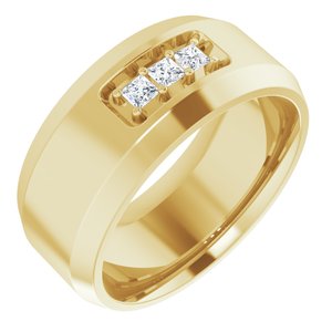Hammered - Silas - 14K Yellow Gold 1/8 CTW Lab-Grown Diamond Band