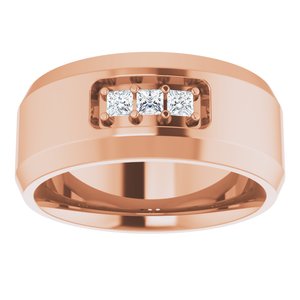 Hammered - Silas - 14K Rose Gold 1/8 CTW Lab-Grown Diamond Band