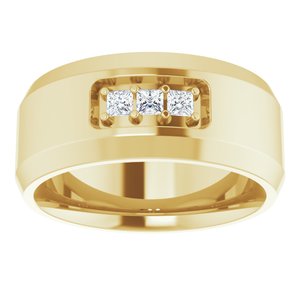 Hammered - Silas - 14K Yellow Gold 1/8 CTW Lab-Grown Diamond Band