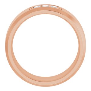 Hammered - Silas - 14K Rose Gold 1/8 CTW Lab-Grown Diamond Band