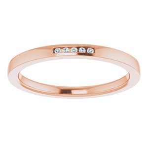 Hammered - Miles - 14K Rose Gold .02 CTW Natural Diamond Anniversary Band