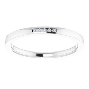 Hammered - Miles - 14K White Gold .02 CTW Natural Diamond Anniversary Band