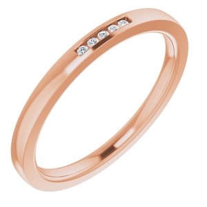 Hammered - Miles - 14K Rose Gold .02 CTW Natural Diamond Anniversary Band