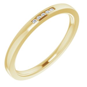Hammered - Miles - 14K Yellow Gold .02 CTW Natural Diamond Anniversary Band