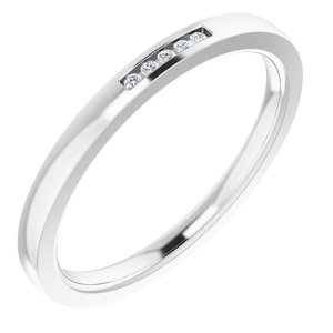 Hammered - Miles - 14K White Gold .02 CTW Natural Diamond Anniversary Band