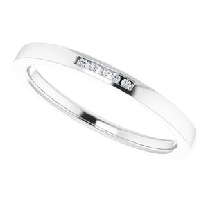 Hammered - Miles - 14K White Gold .02 CTW Natural Diamond Anniversary Band