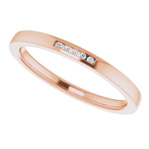 Hammered - Miles - 14K Rose Gold .02 CTW Lab-Grown Diamond Anniversary Band