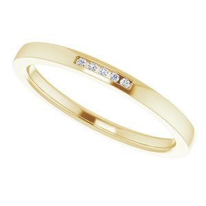 Hammered - Miles - 14K Yellow Gold .02 CTW Natural Diamond Anniversary Band