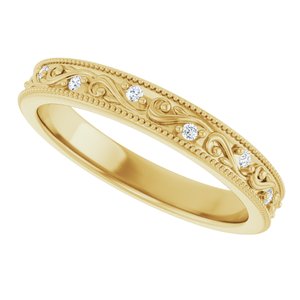 Diamond - Emily - 14K Yellow Gold 1/10 CTW Natural Diamond Floral Band