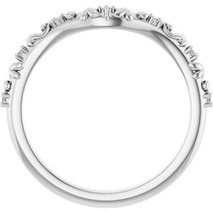 Nature - Heather - 14K White Gold .05 CTW Lab-Grown Diamond Vintage-Inspired Contour Band