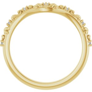 Nature - Heather - 14K Yellow Gold .05 CTW Natural Diamond Vintage-Inspired Contour Band