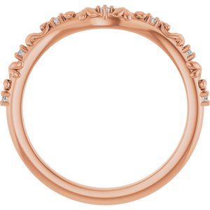 Nature - Heather - 14K Rose Gold .05 CTW Natural Diamond Vintage-Inspired Contour Band