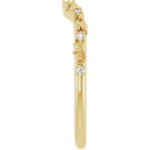 Nature - Heather - 14K Yellow Gold .05 CTW Natural Diamond Vintage-Inspired Contour Band