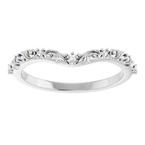 Nature - Heather - Platinum .05 CTW Natural Diamond Vintage-Inspired Contour Band