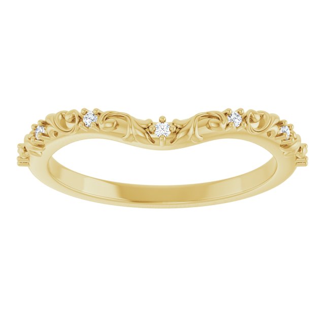 14K Yellow .05 CTW Natural Diamond Vintage-Inspired Contour Band