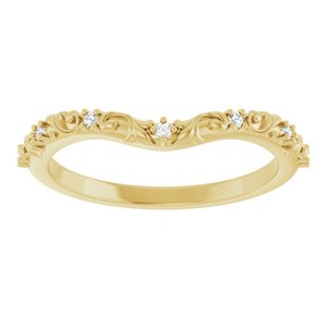 Nature - Heather - 14K Yellow Gold .05 CTW Lab-Grown Diamond Vintage-Inspired Contour Band