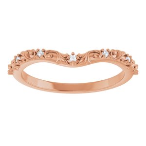 Nature - Heather - 14K Rose Gold .05 CTW Natural Diamond Vintage-Inspired Contour Band