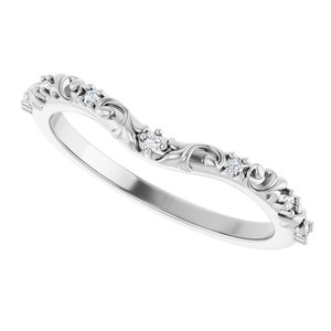Nature - Heather - 14K White Gold .05 CTW Lab-Grown Diamond Vintage-Inspired Contour Band