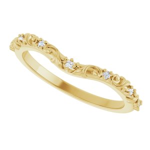 Nature - Heather - 14K Yellow Gold .05 CTW Lab-Grown Diamond Vintage-Inspired Contour Band