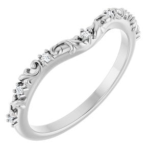 Nature - Heather - Platinum .05 CTW Natural Diamond Vintage-Inspired Contour Band
